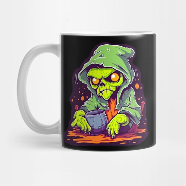 Eerie Halloween Ghoul Art - Spooky Season Delight by Captain Peter Designs